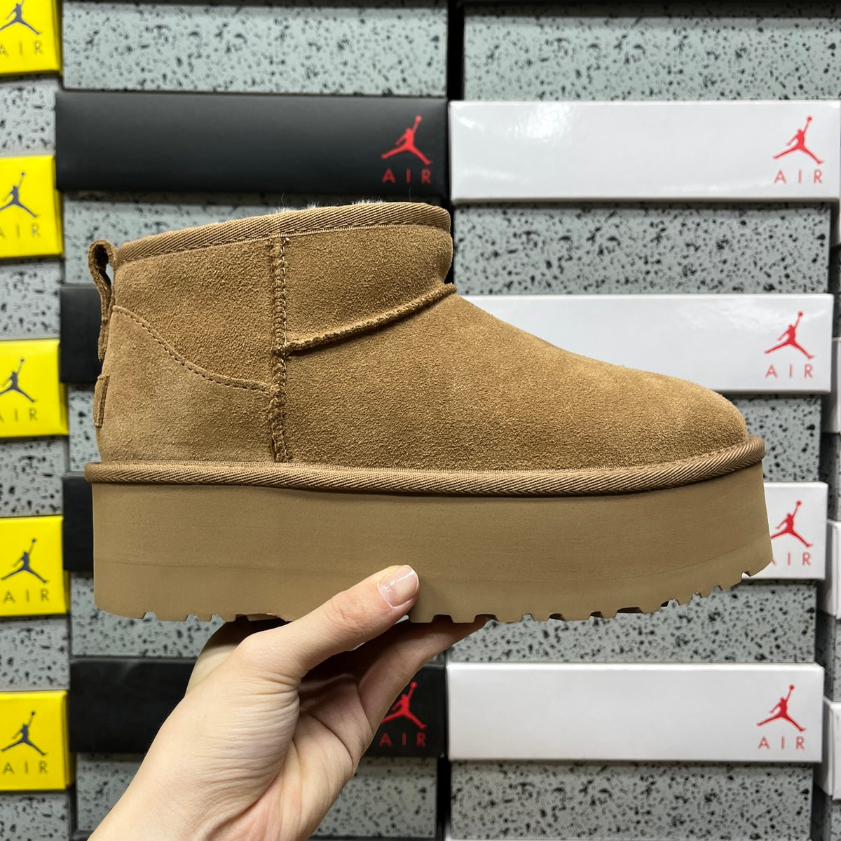 UGG Mini Platform Ankle Boots in Chestnut