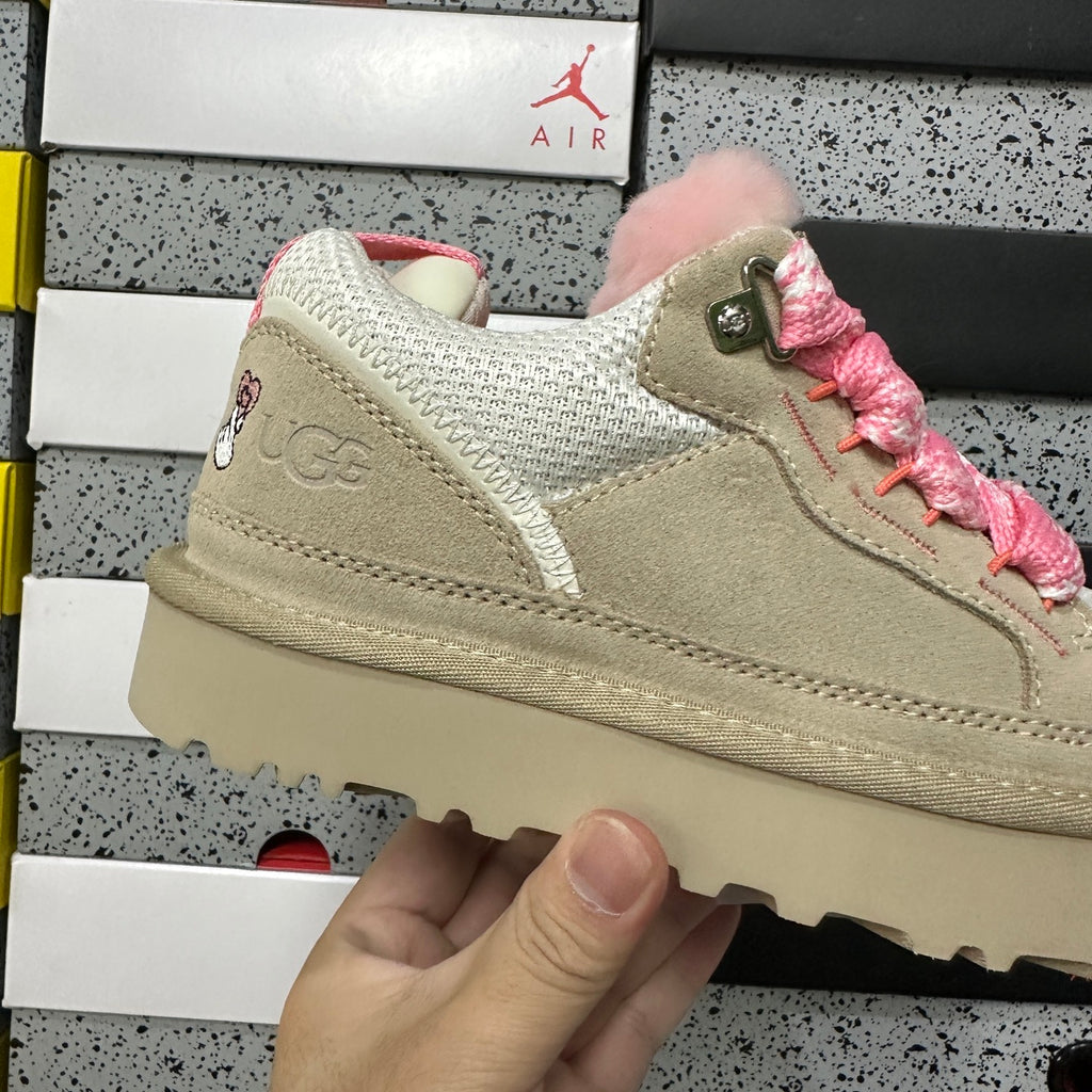 UGG Low-Top Platform Sneakers in White & Pink