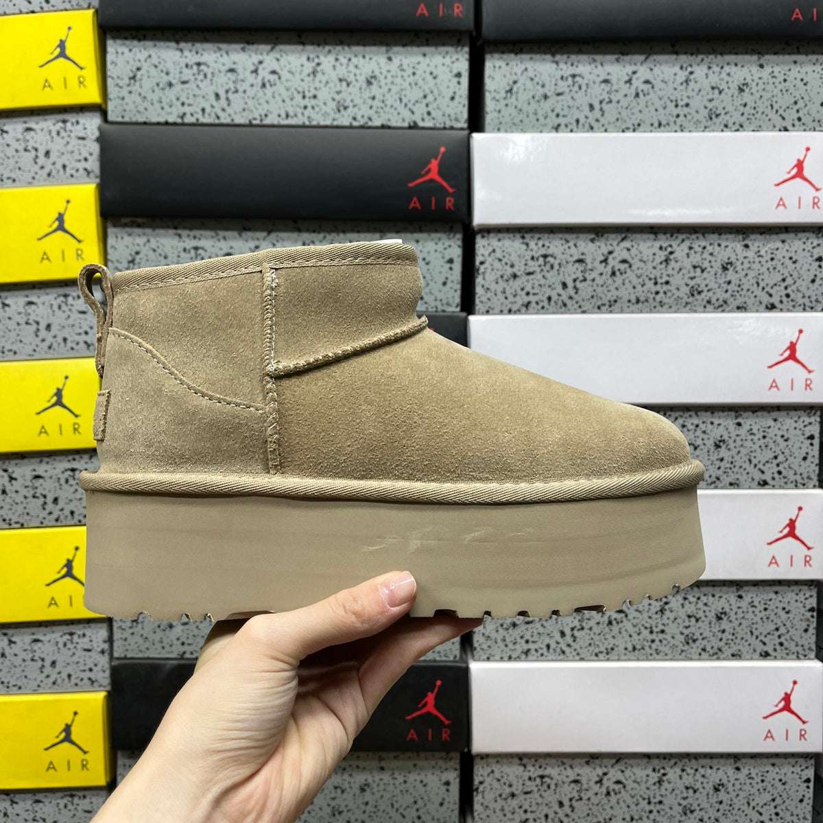 UGG Mini Platform Ankle Boots in Mustard Seed