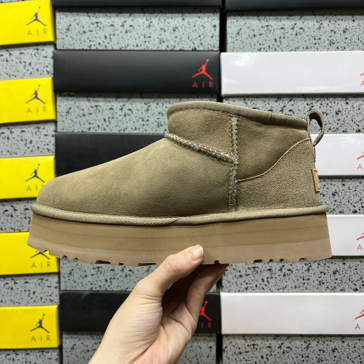 UGG Mini Platform Ankle Boots in Antelope Brown
