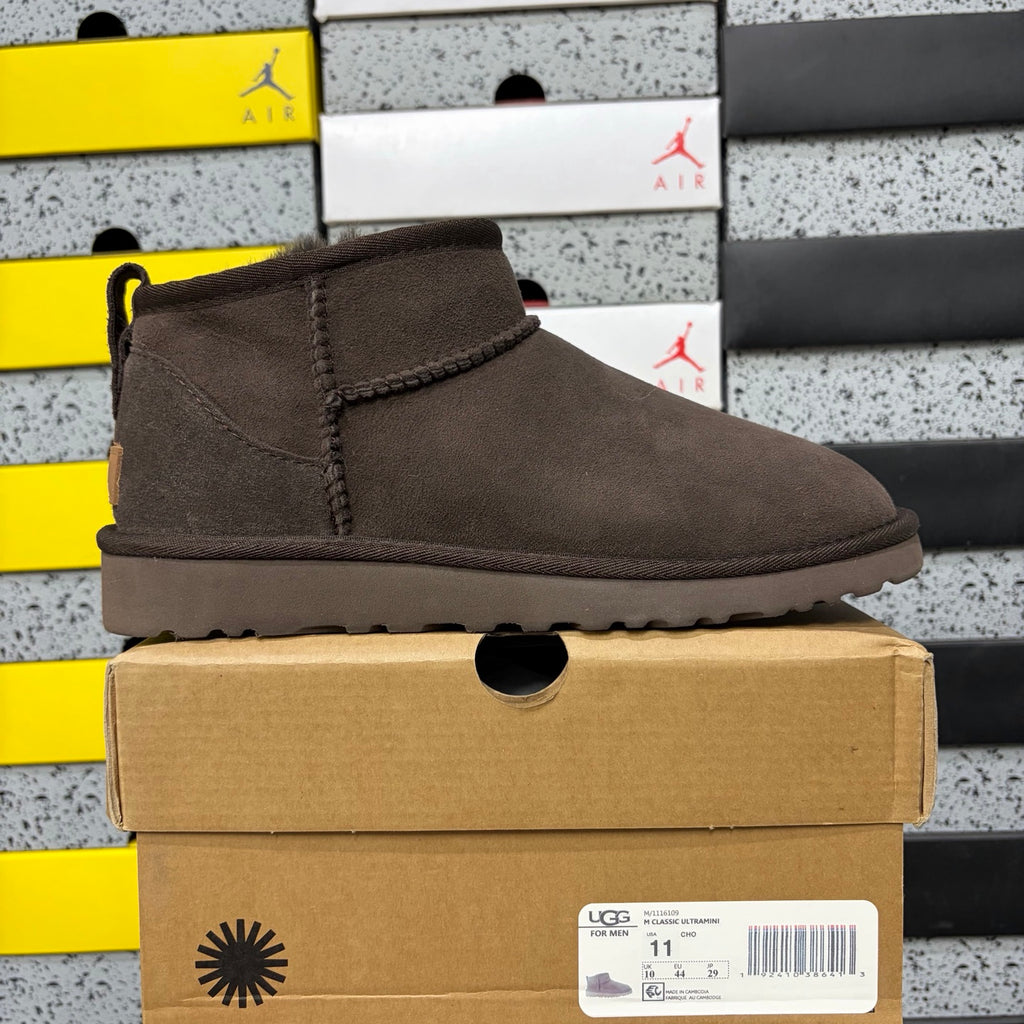 UGG Mini Pull-On Ankle Boots in Chocolate Brown