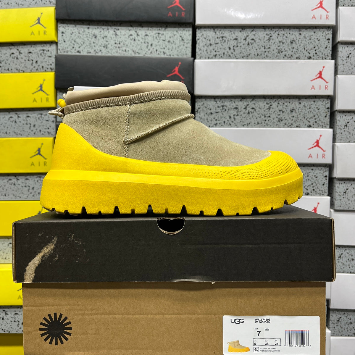 UGG Slip-On Platform Ankle Boots in Sand & Yellow
