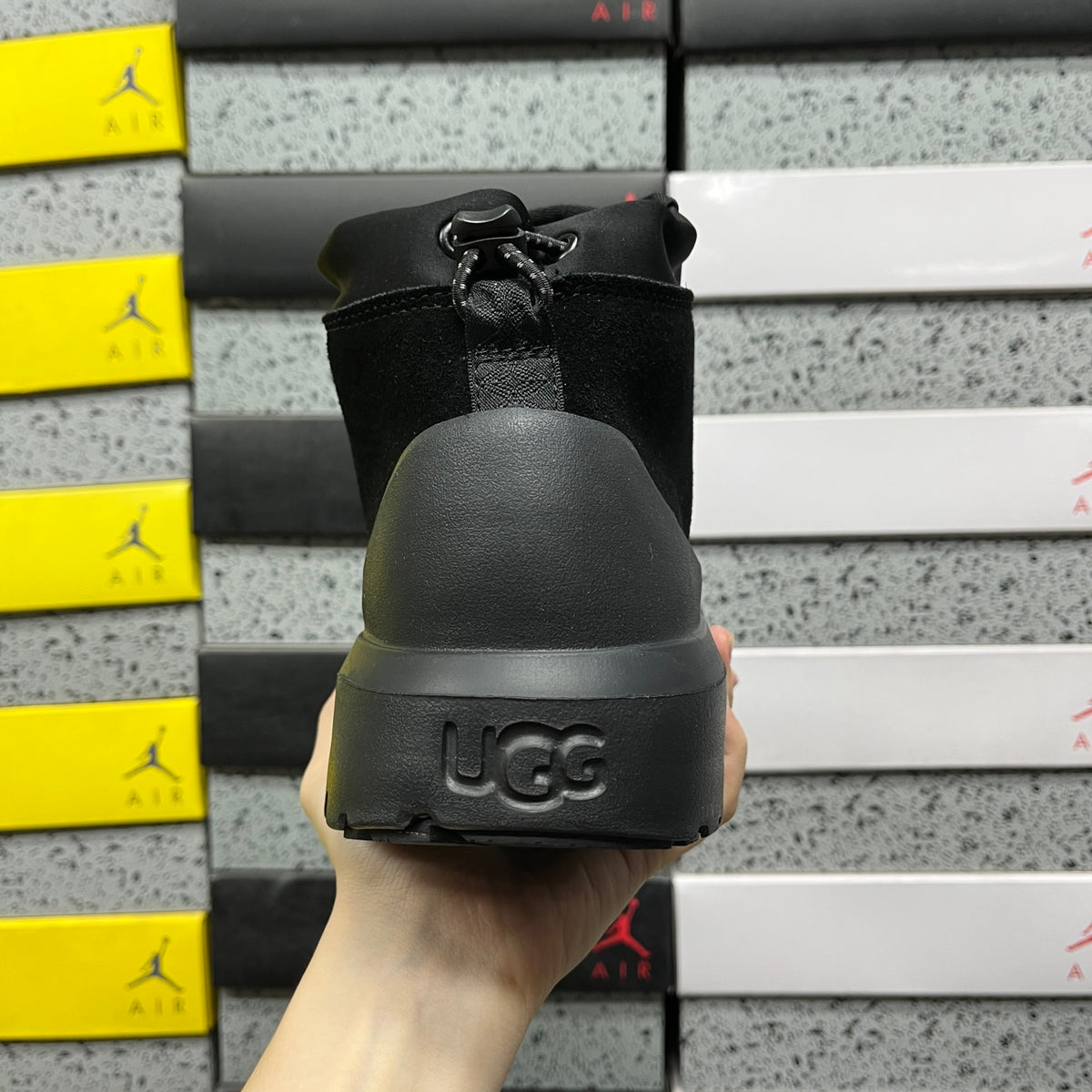 UGG Lace-Up Platform Ankle Boots in Black