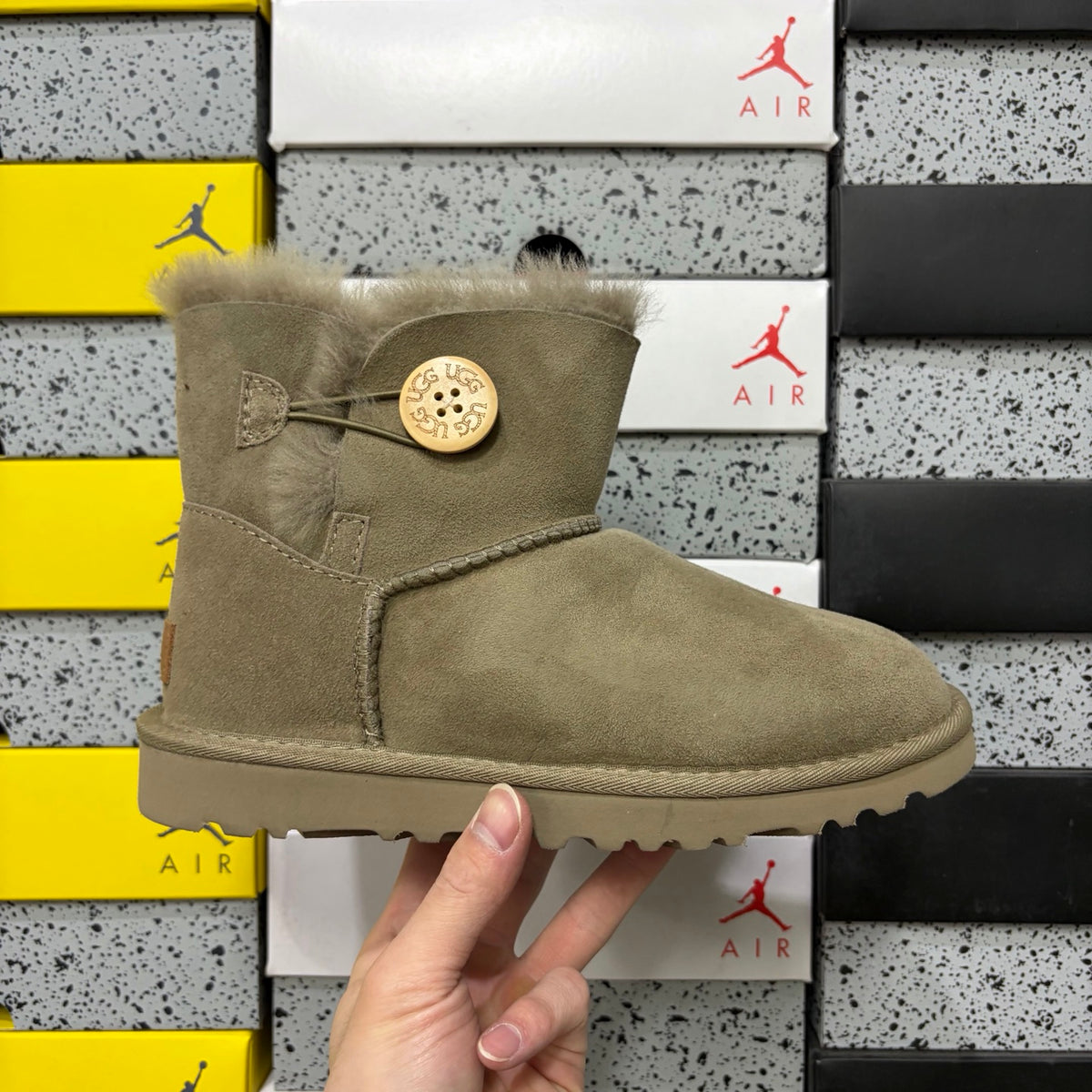 UGG Mid-Calf Button Boots in Antelope Brown