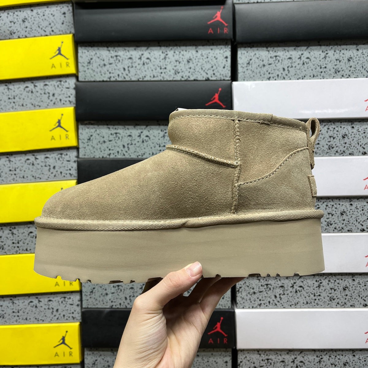 UGG Mini Platform Ankle Boots in Mustard Seed