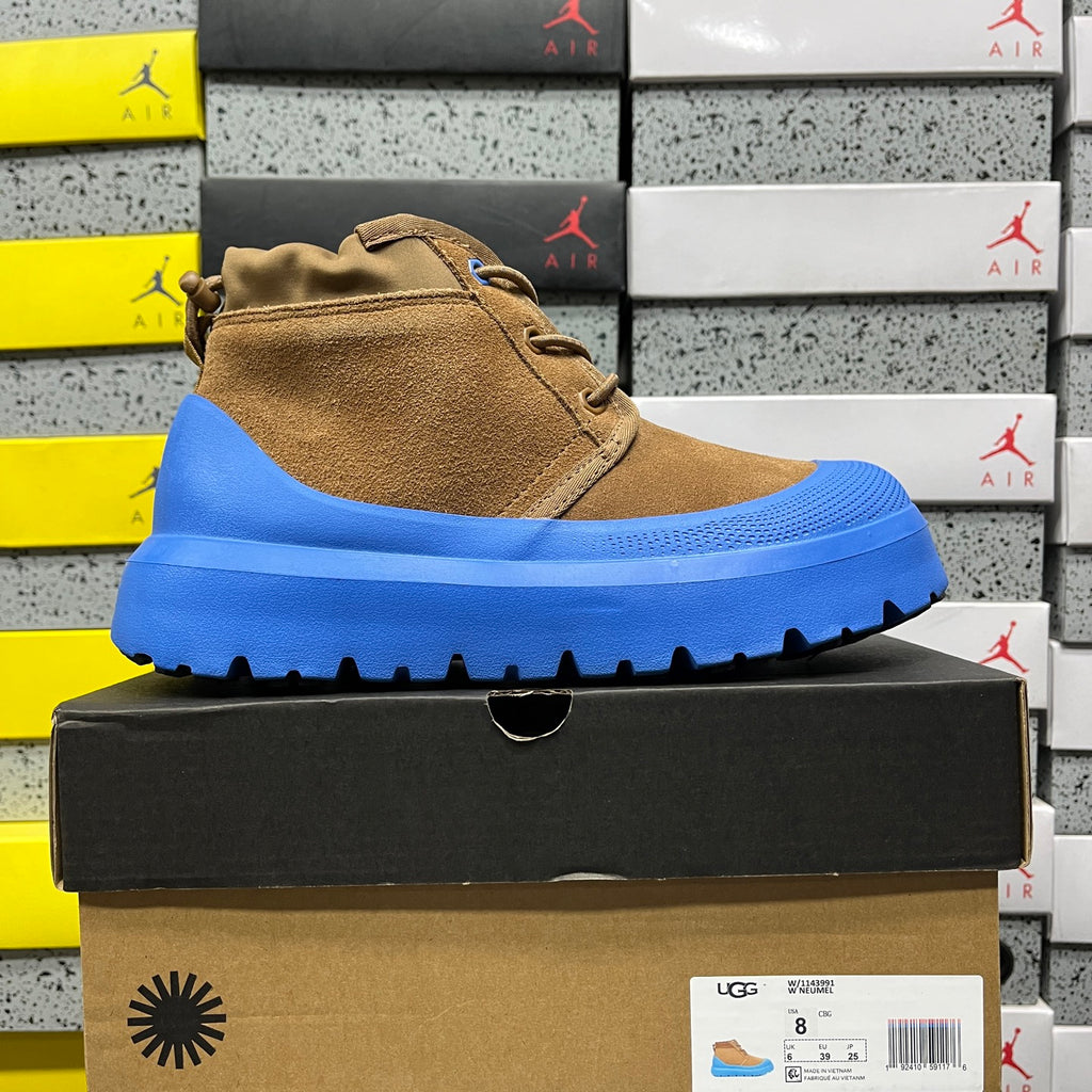 UGG Lace-Up Platform Ankle Boots in Chestnut & Blue