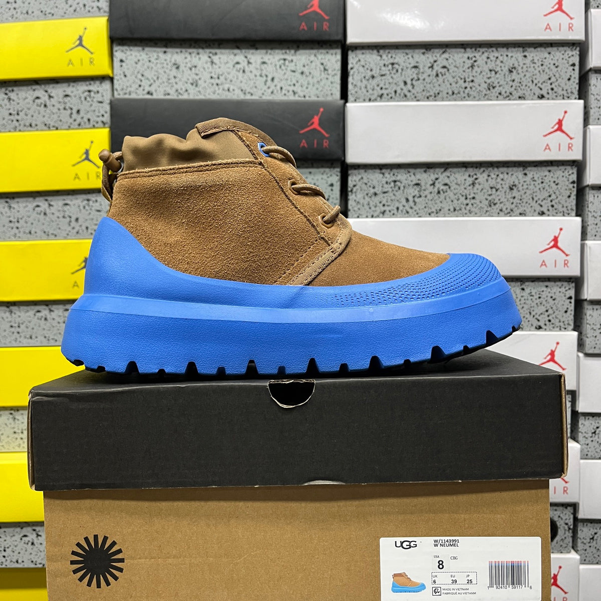 UGG Lace-Up Platform Ankle Boots in Chestnut & Blue
