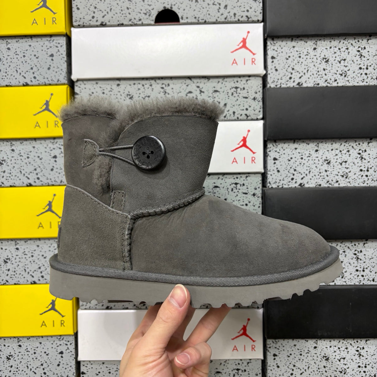 UGG Mid-Calf Button Boots in Gray