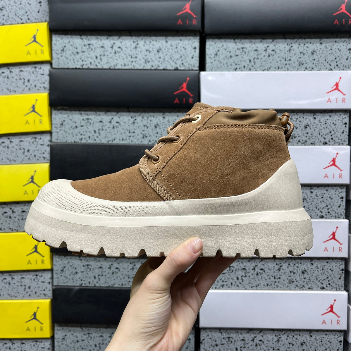 UGG Lace-Up Platform Ankle Boots in Chestnut & Cream