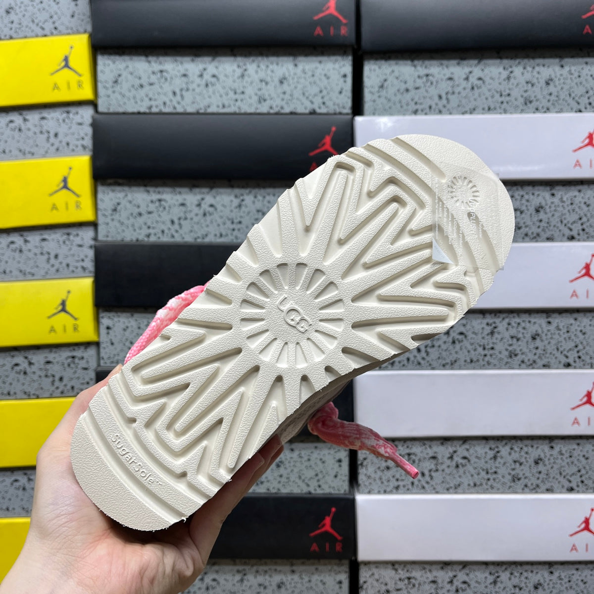 UGG Low-Top Platform Sneakers in White & Pink