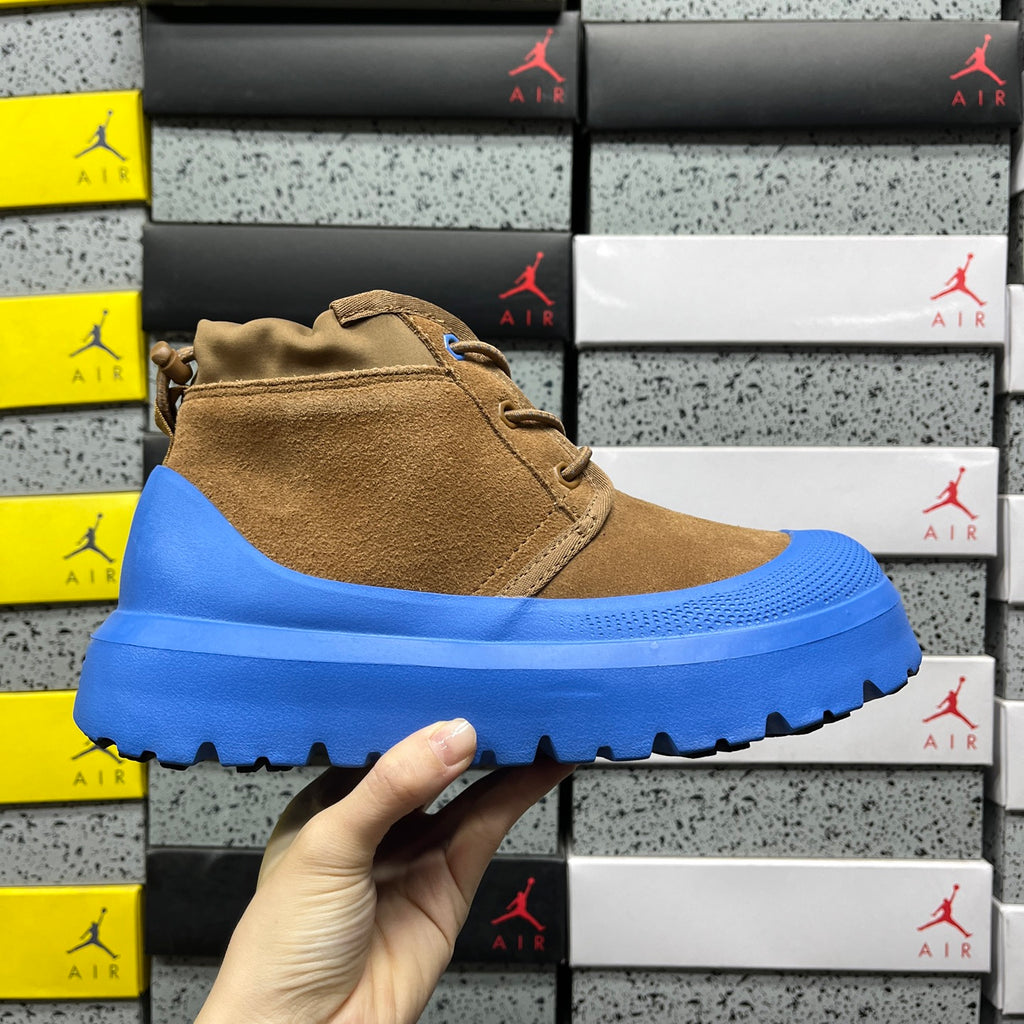 UGG Lace-Up Platform Ankle Boots in Chestnut & Blue