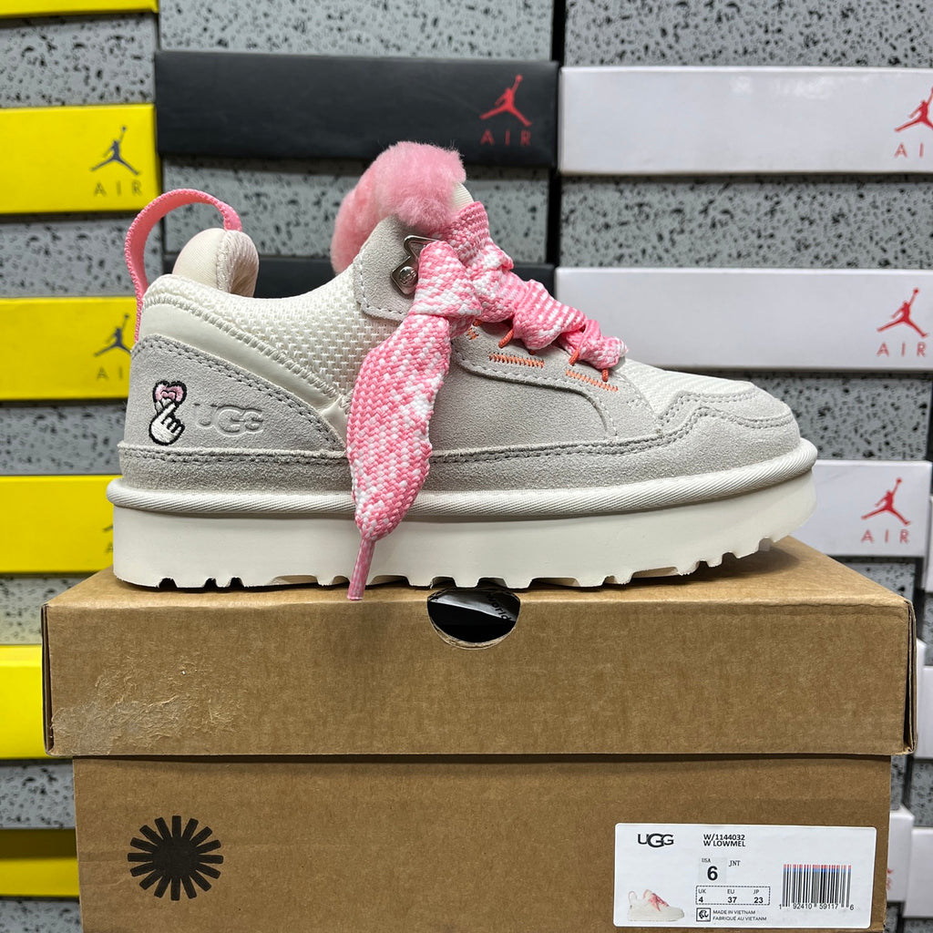 UGG Low-Top Platform Sneakers in White & Pink