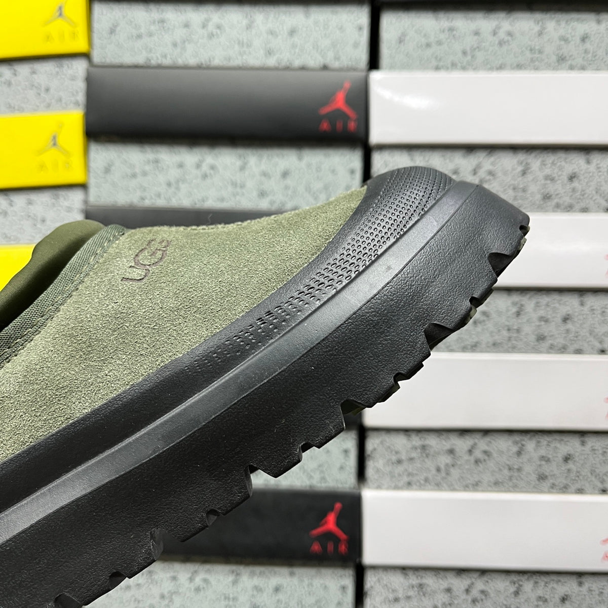 UGG Platform Slip-On Shoes in Olive Green & Black
