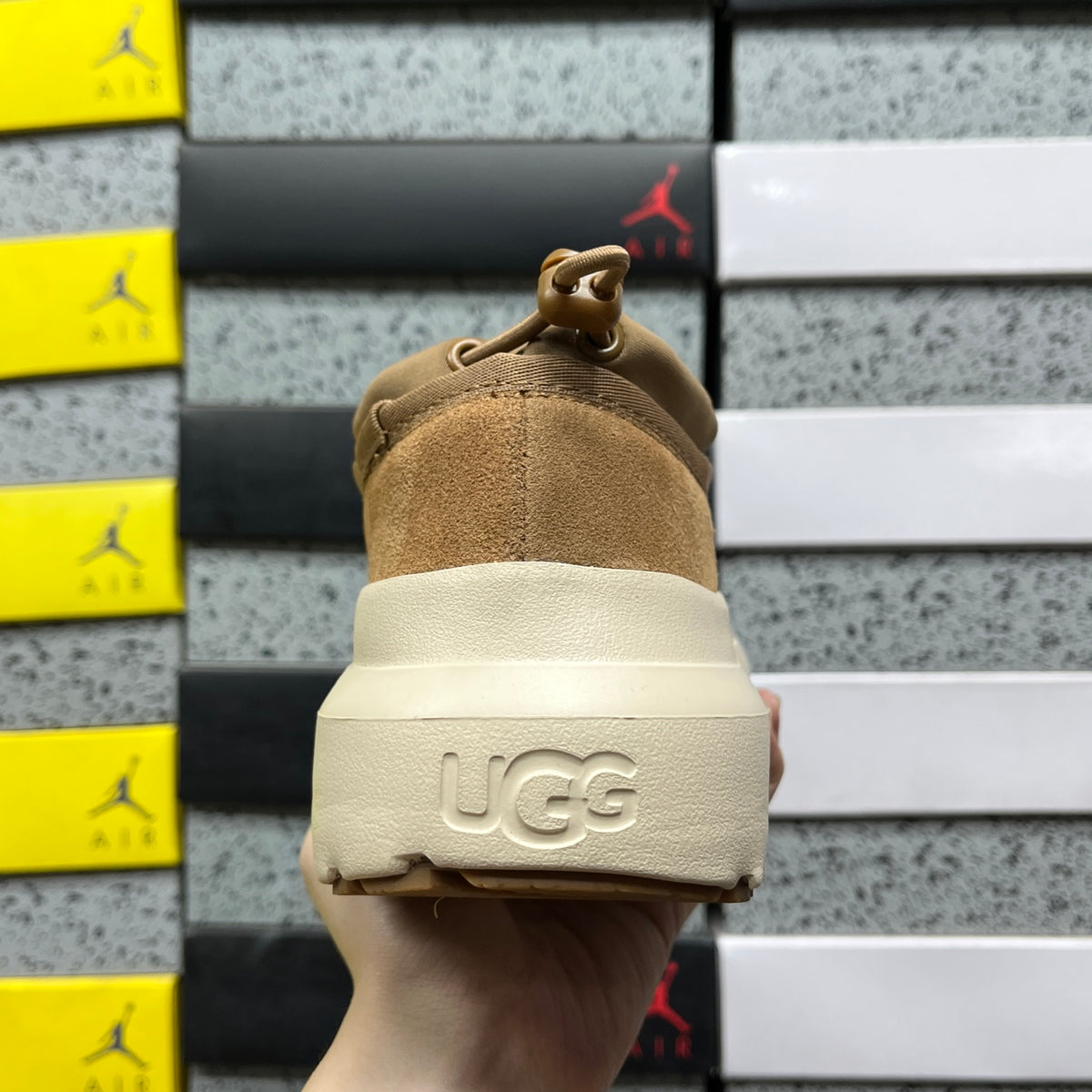 UGG Platform Slip-On Shoes in Chestnut & Cream