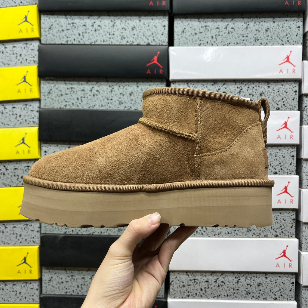 UGG Mini Platform Ankle Boots in Chestnut