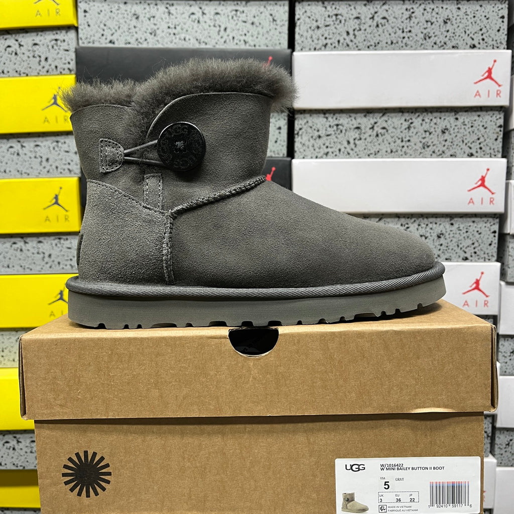 UGG Mini Button Ankle Boots in Grey