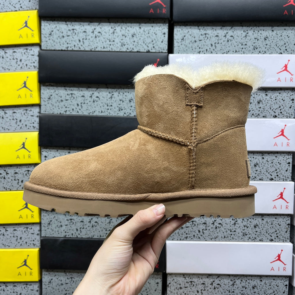 UGG Mini Button Ankle Boots in Chestnut
