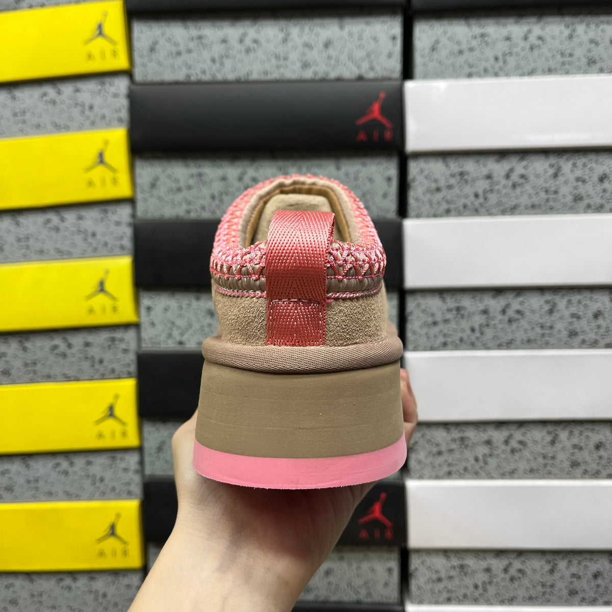 UGG Platform Slip-On Shoes in Tan & Pink