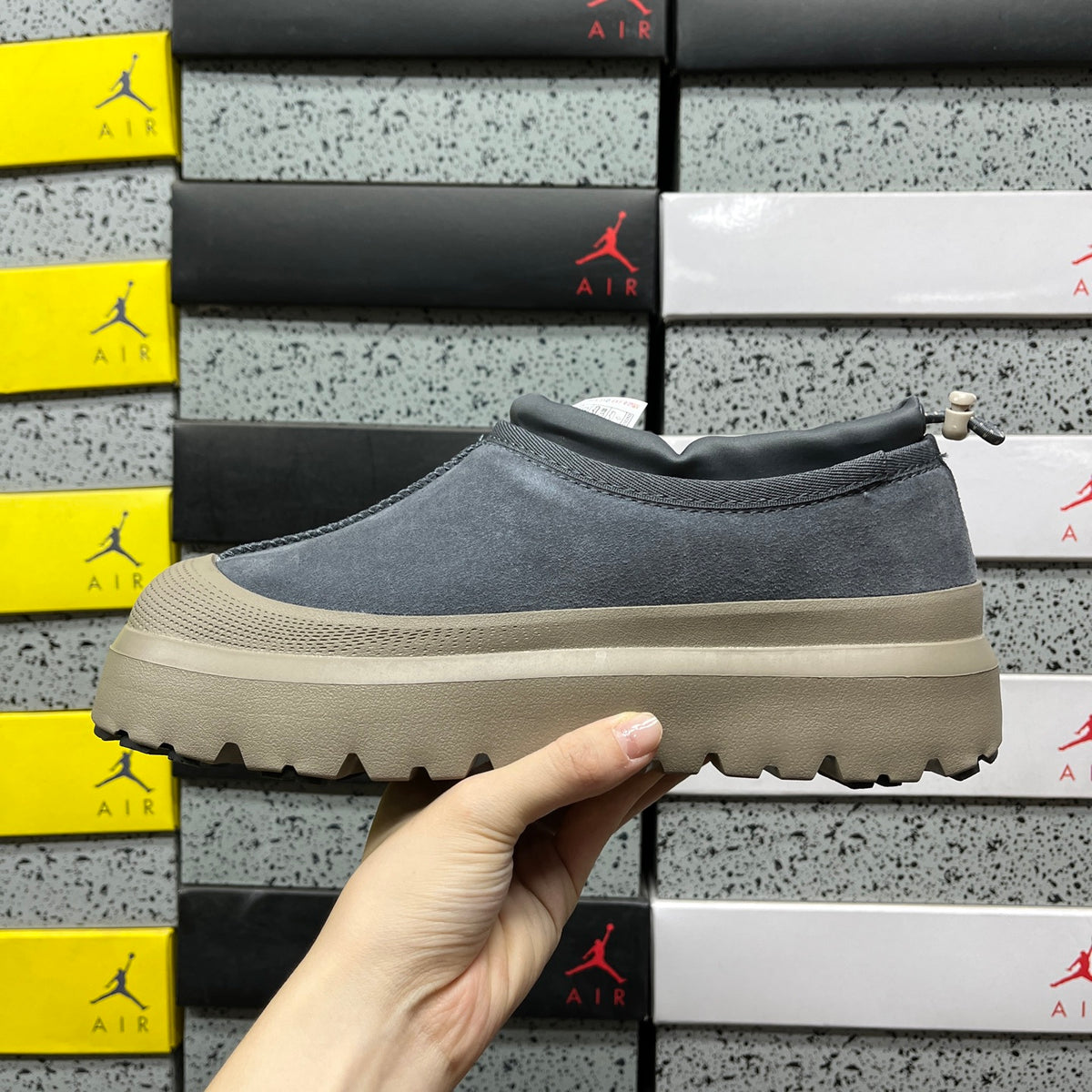 UGG Platform Slip-On Shoes in Asphalt Grey & Taupe
