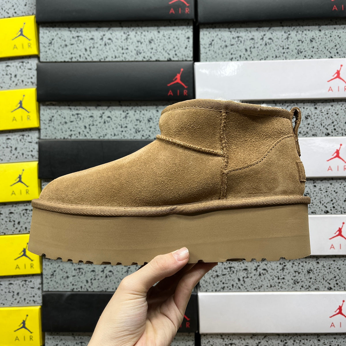 UGG Mini Platform Ankle Boots in Chestnut