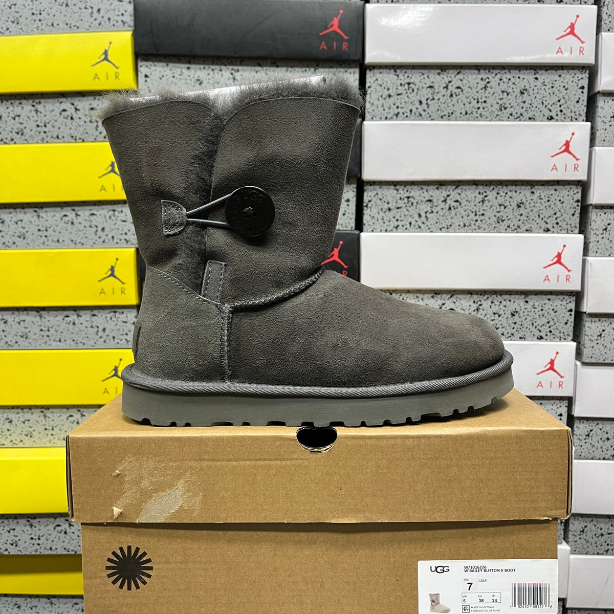 UGG Mid-Calf Button Boots in Grey