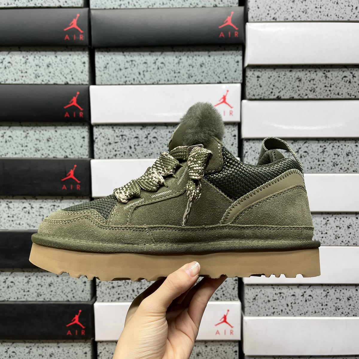 UGG Low-Top Platform Sneakers in Moss Green