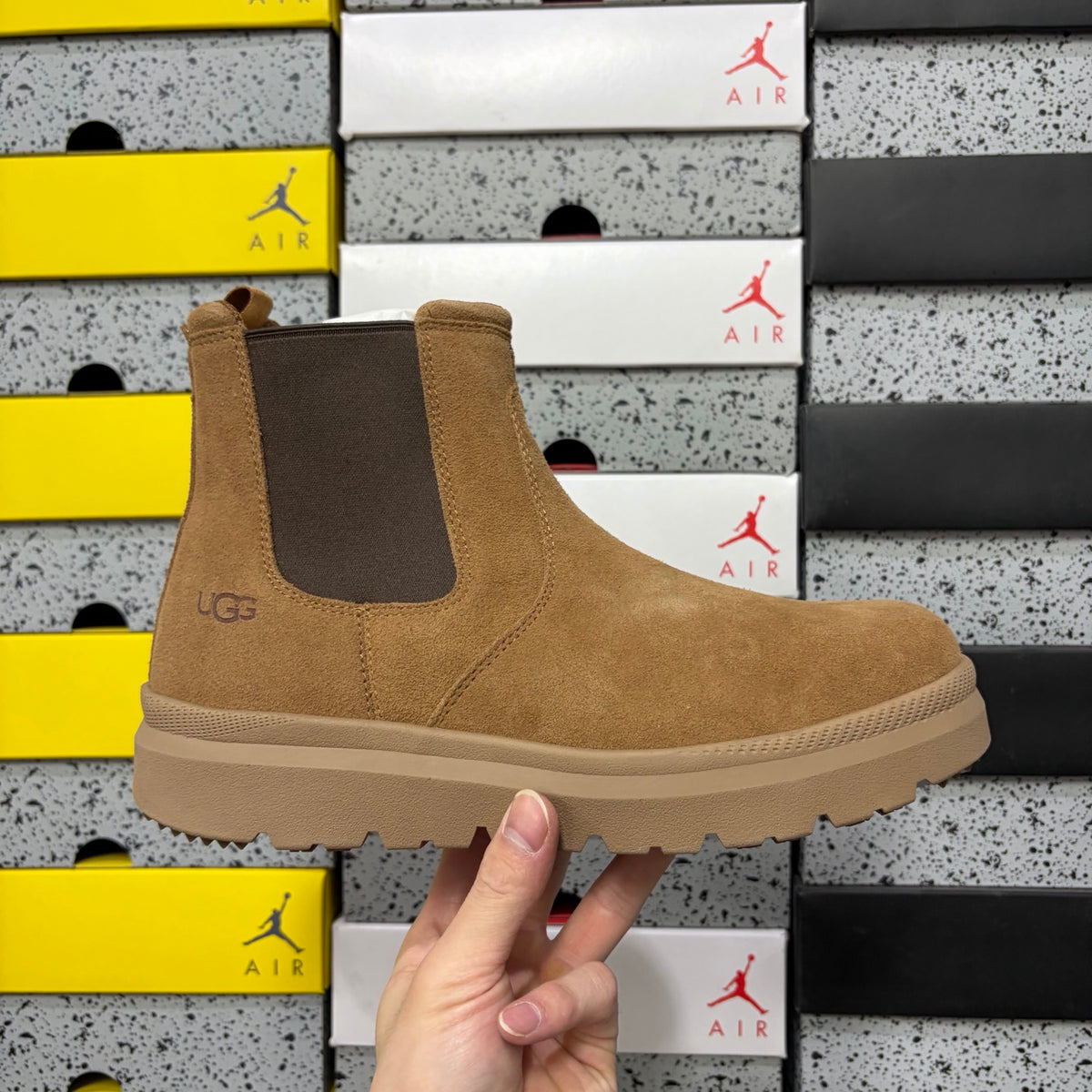 UGG Lug-Sole Chelsea Ankle Boots in Chestnut