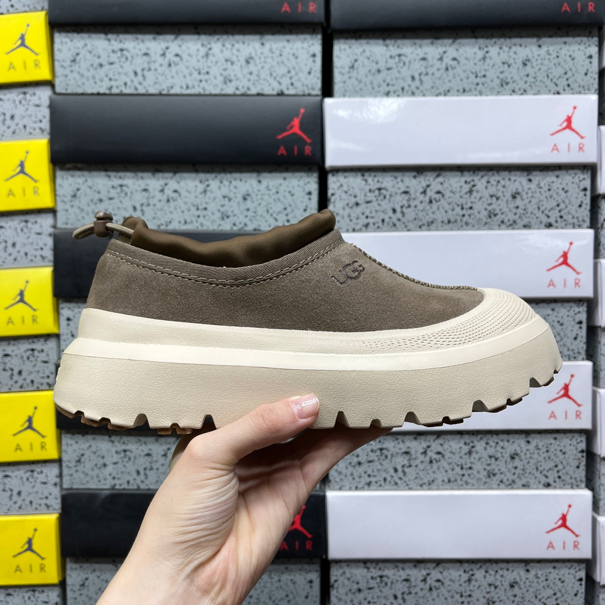 UGG Platform Slip-On Shoes in Walnut & Cream