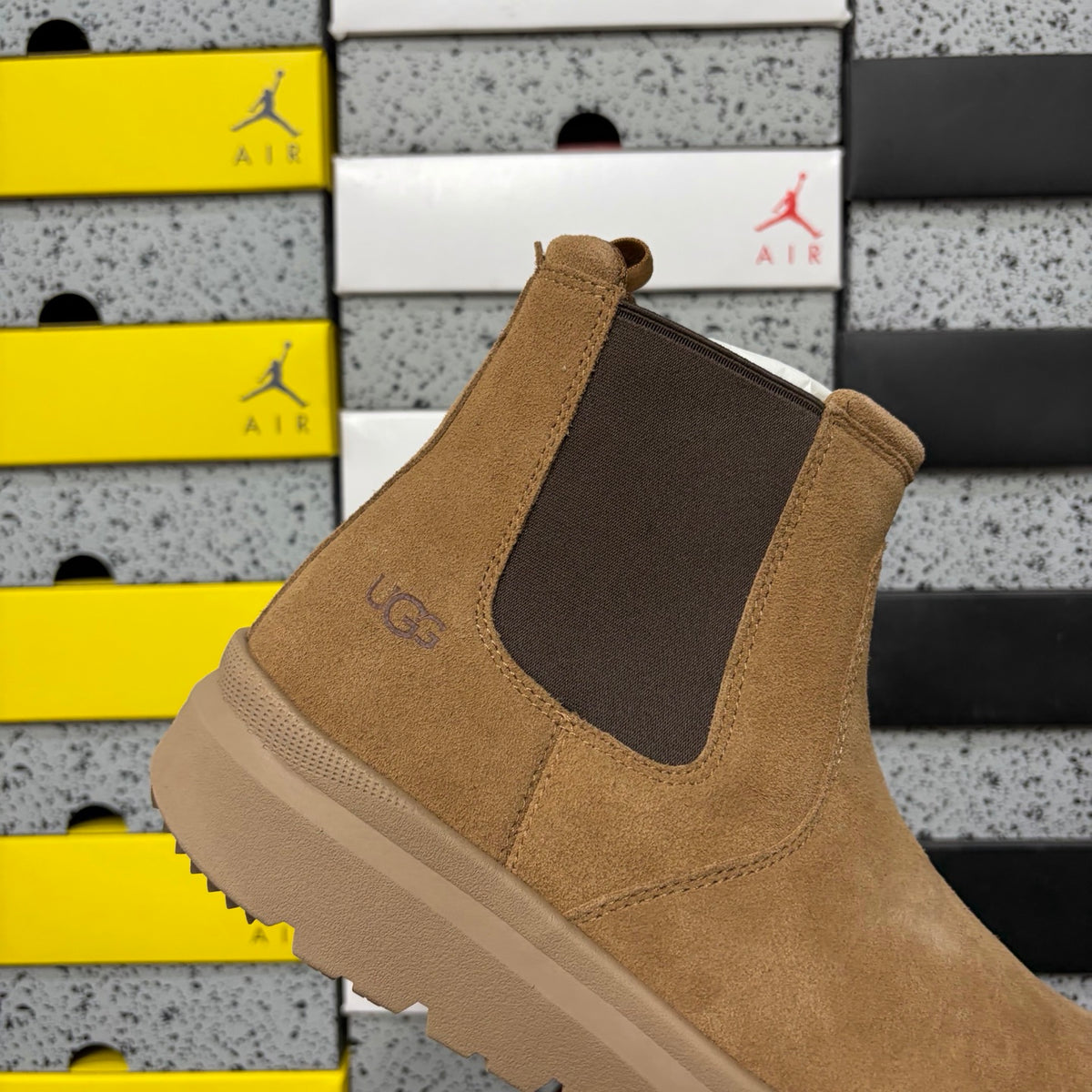 UGG Lug-Sole Chelsea Ankle Boots in Chestnut