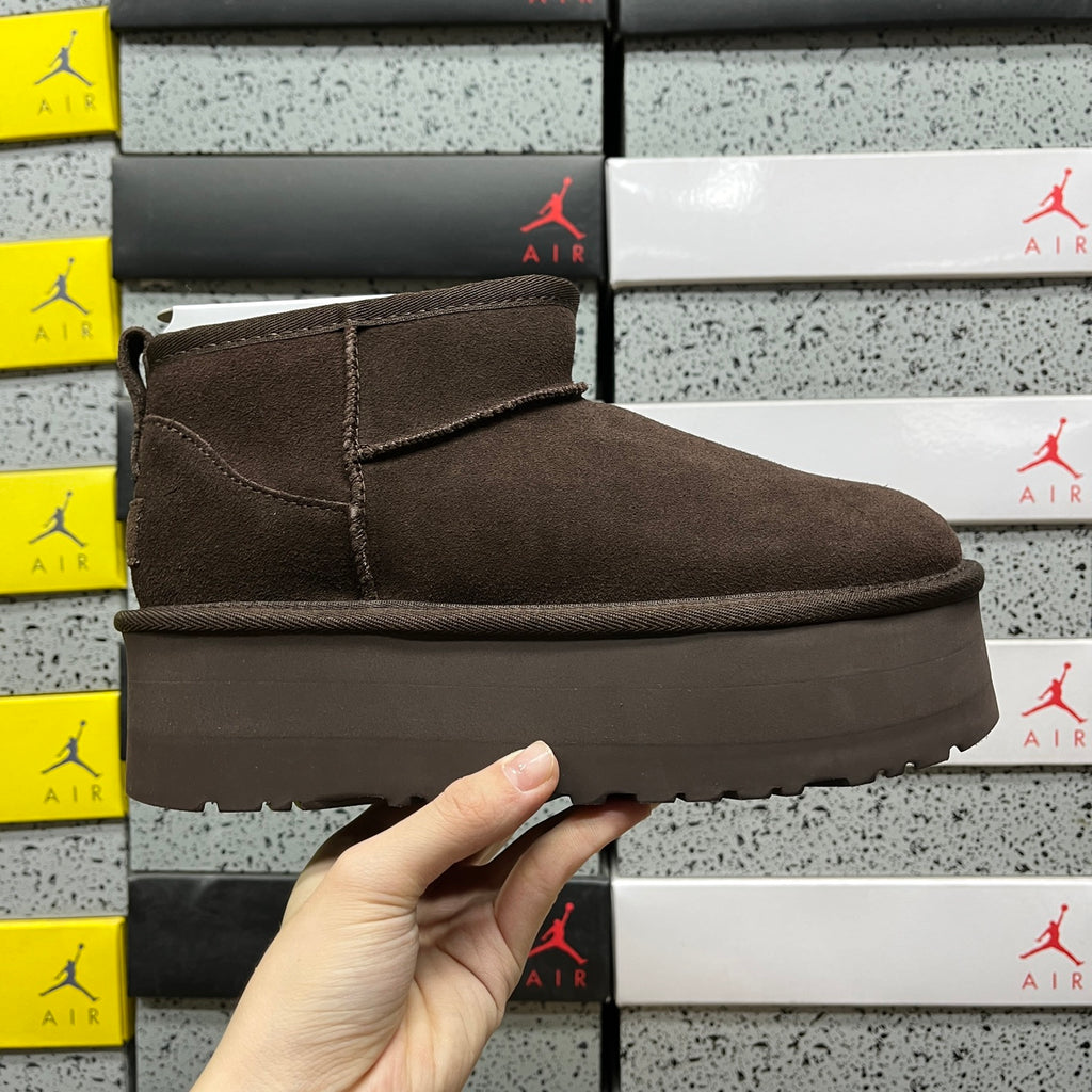 UGG Mini Platform Ankle Boots in Chocolate Brown