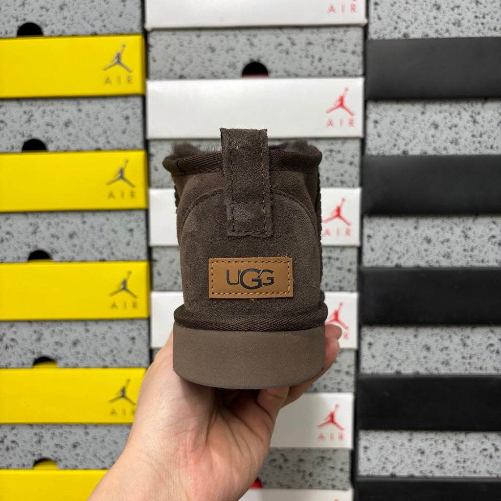 UGG Mini Pull-On Ankle Boots in Chocolate Brown