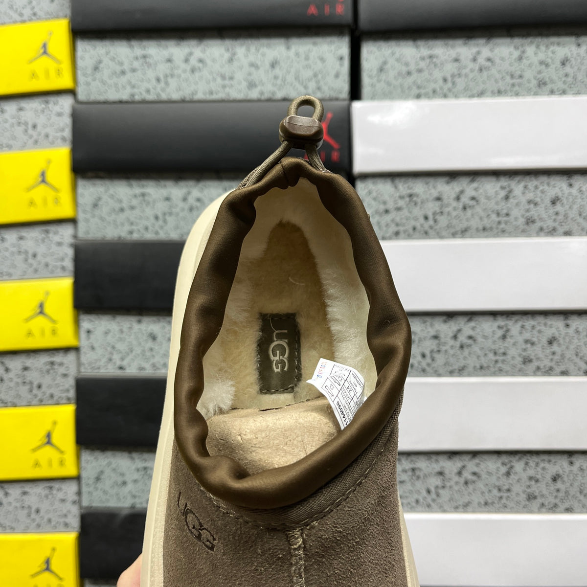 UGG Platform Slip-On Shoes in Walnut & Cream