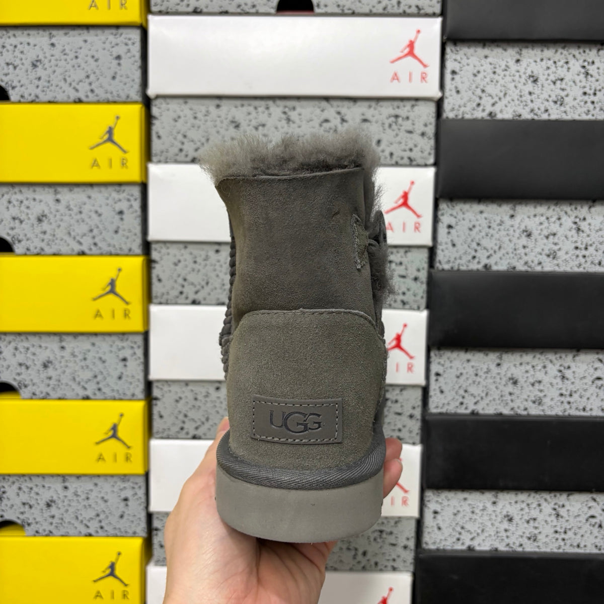 UGG Mid-Calf Button Boots in Gray