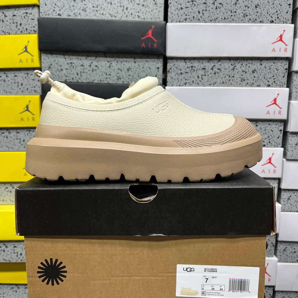 UGG Platform Slip-On Shoes in White & Tan