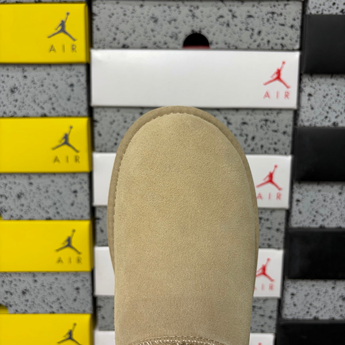 UGG Fluffy-Lined Slip-On Shoes in Sand