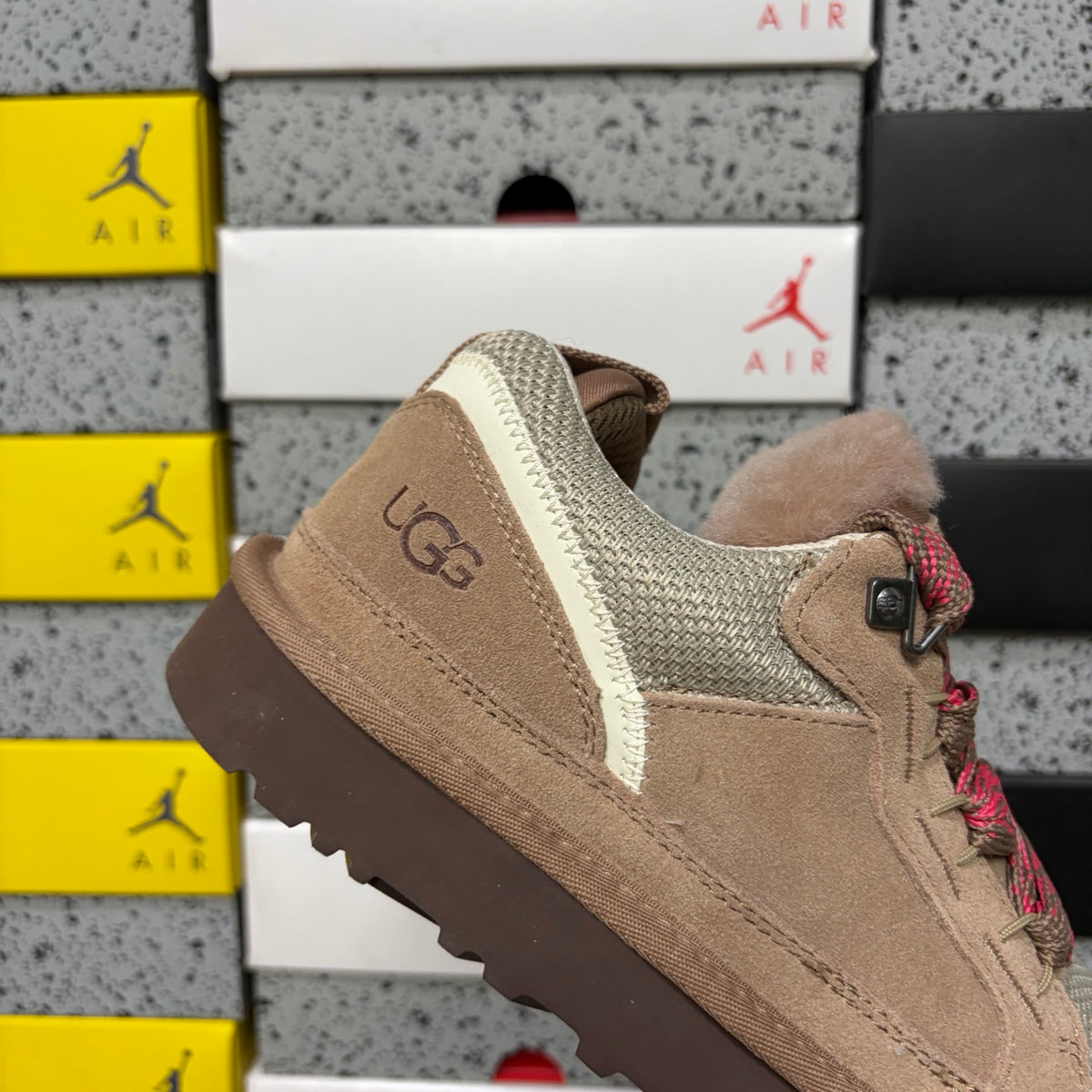 UGG Low-Top Platform Sneakers in Light Brown & Cream