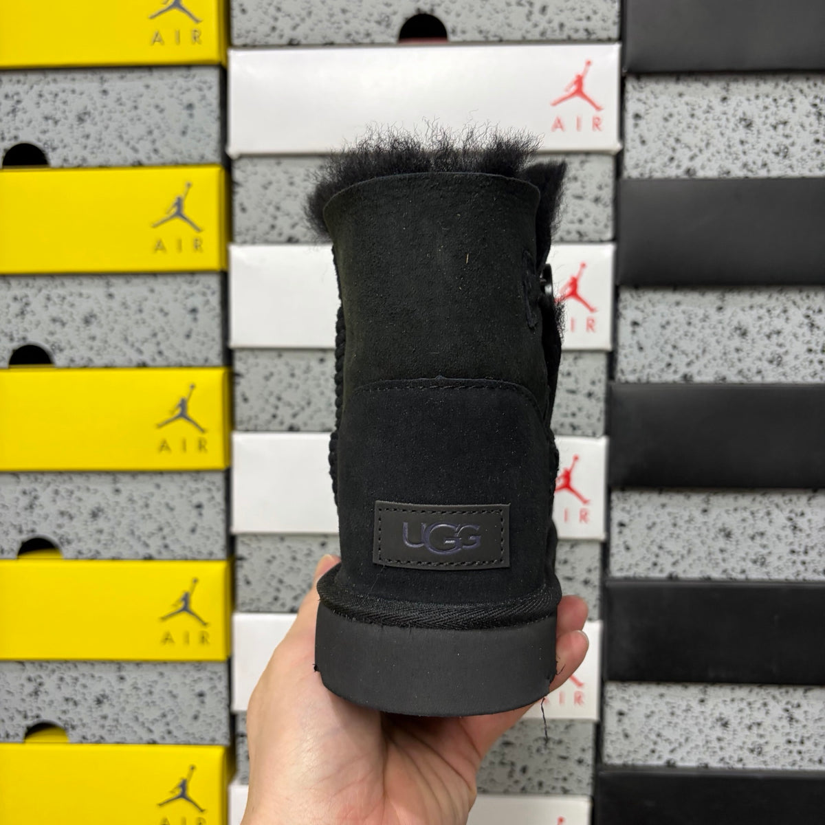 UGG Mid-Calf Button Boots in Black