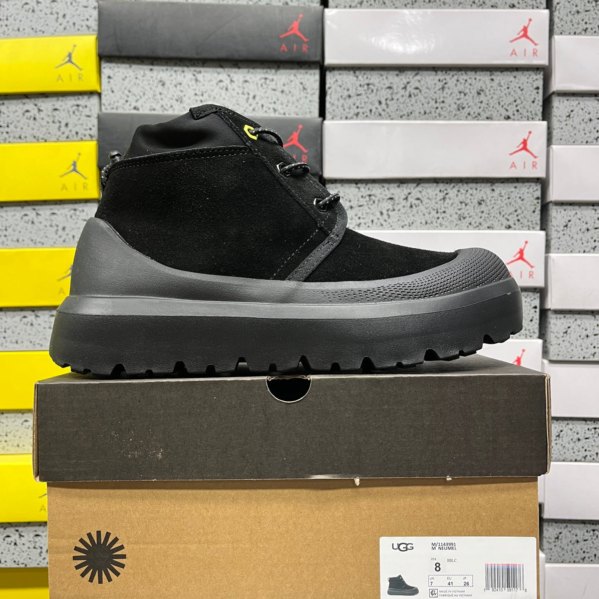 UGG Lace-Up Platform Ankle Boots in Black