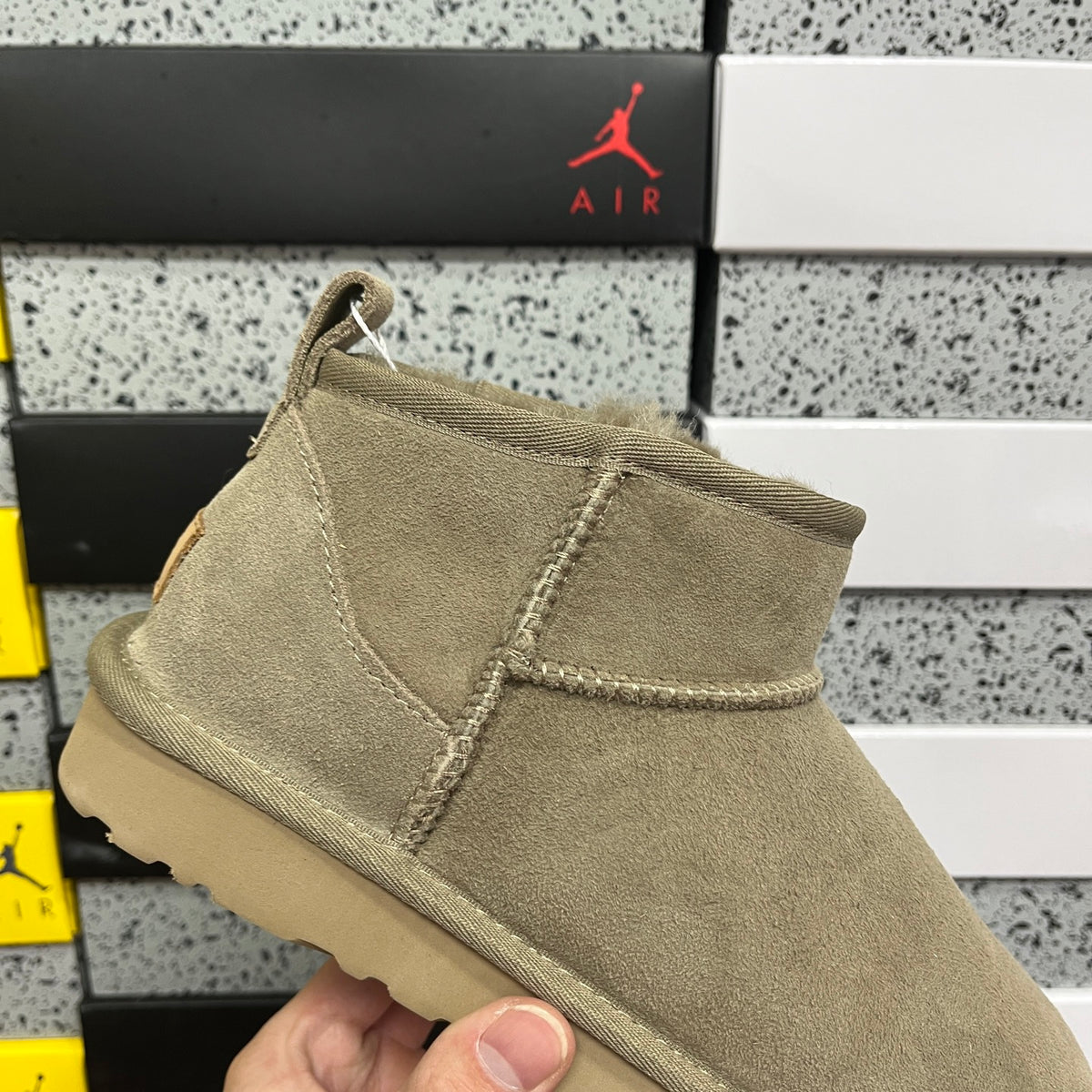 UGG Mini Pull-On Ankle Boots in Taupe Brown