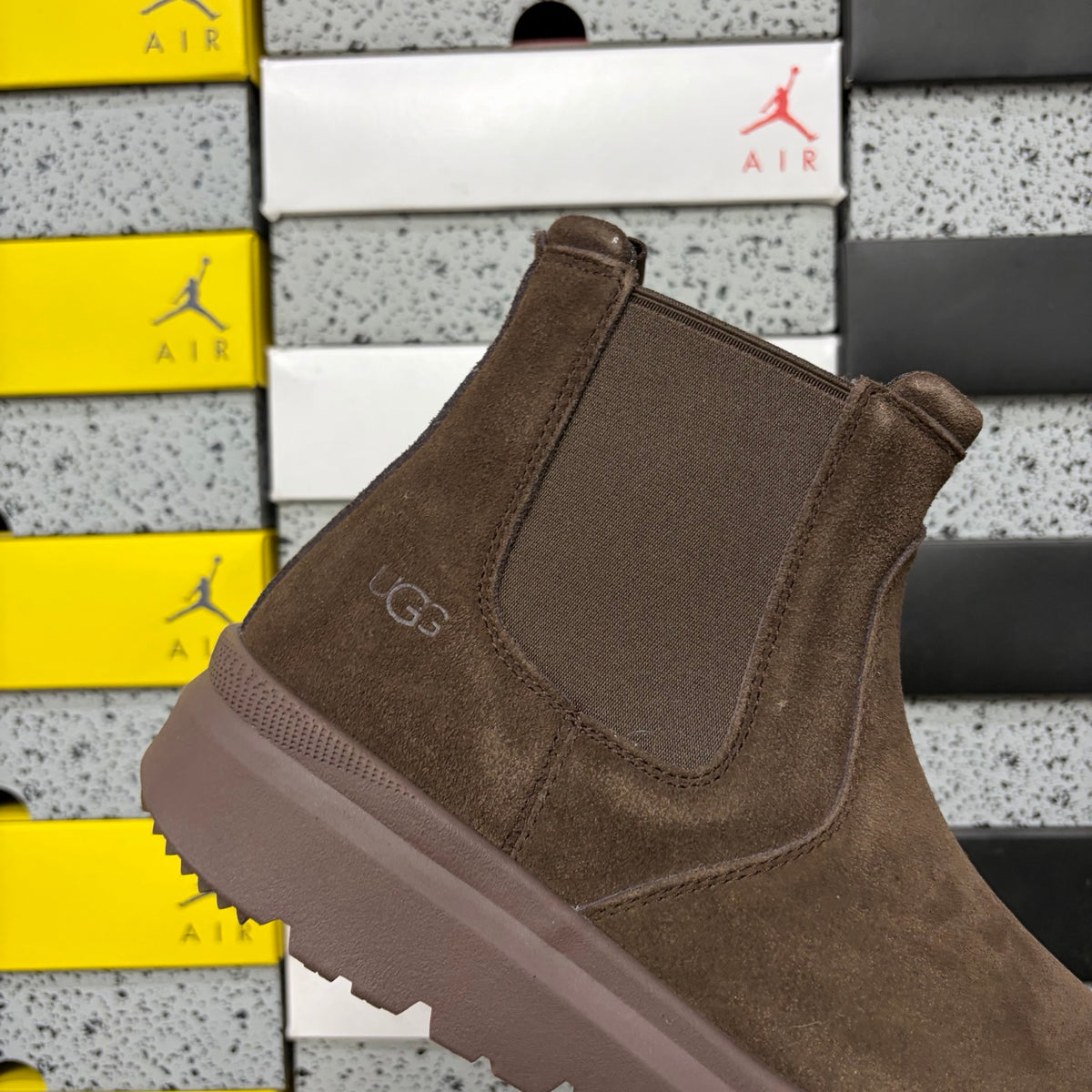 UGG Lug-Sole Chelsea Ankle Boots in Chocolate Brown