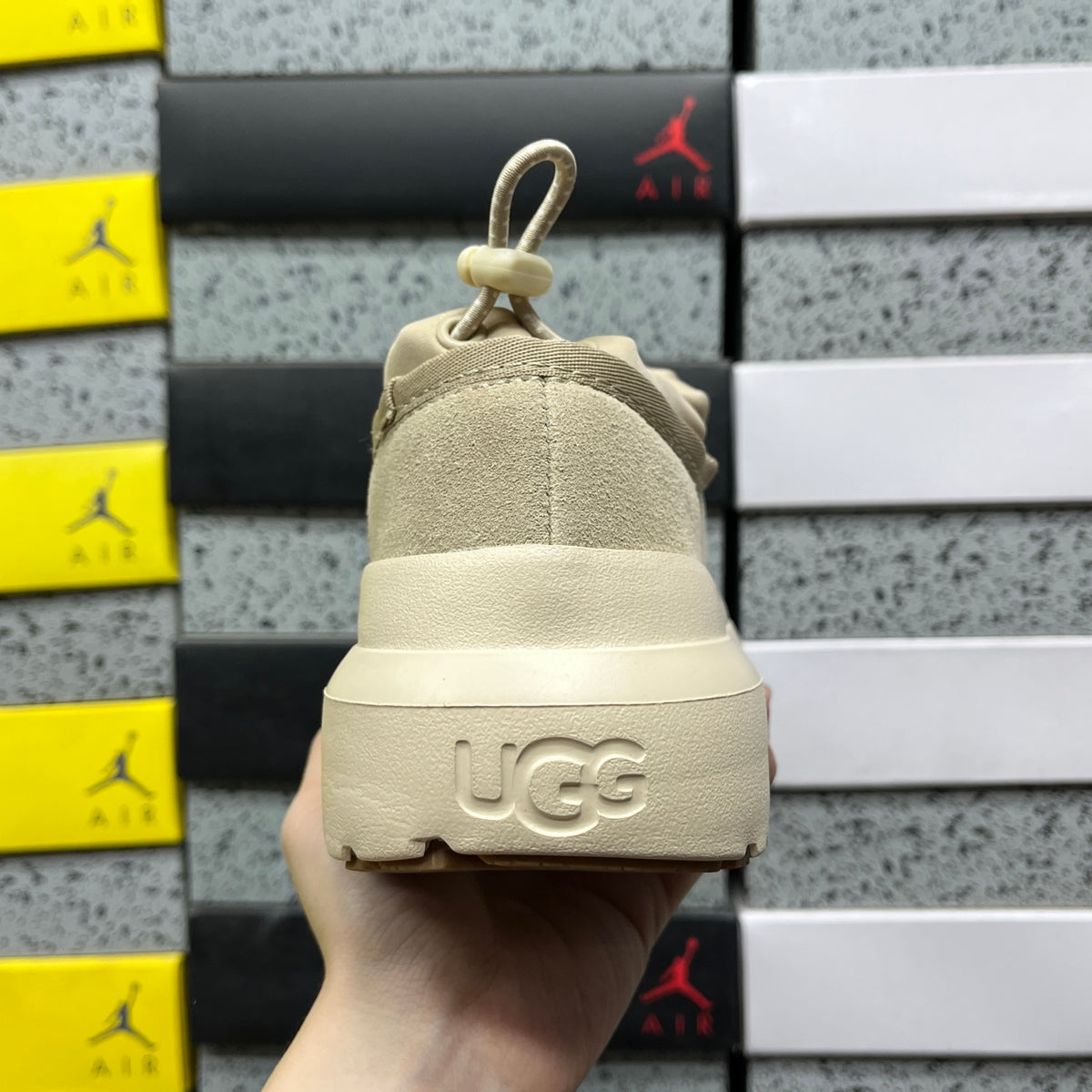 UGG Platform Slip-On Shoes in Mustard Seed & Cream