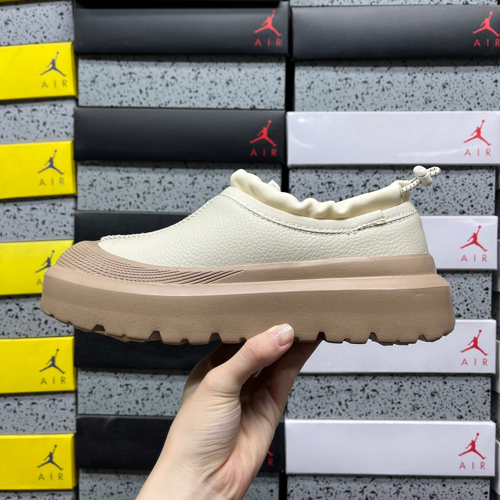 UGG Platform Slip-On Shoes in White & Tan