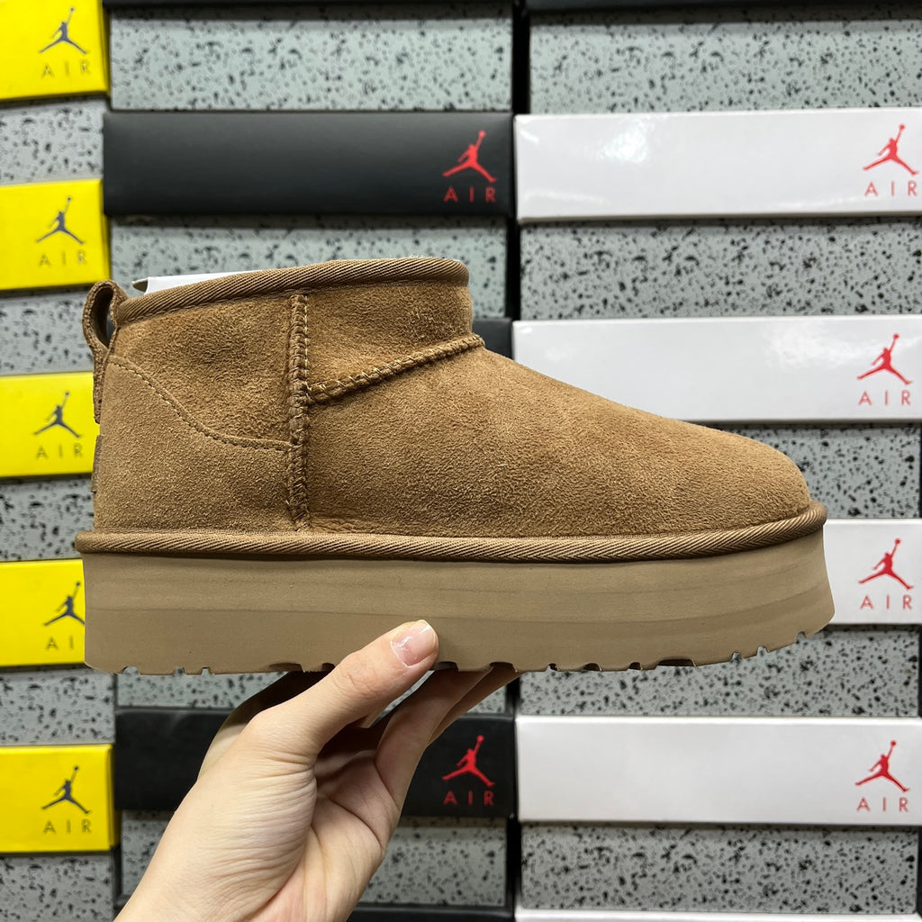 UGG Mini Platform Ankle Boots in Chestnut