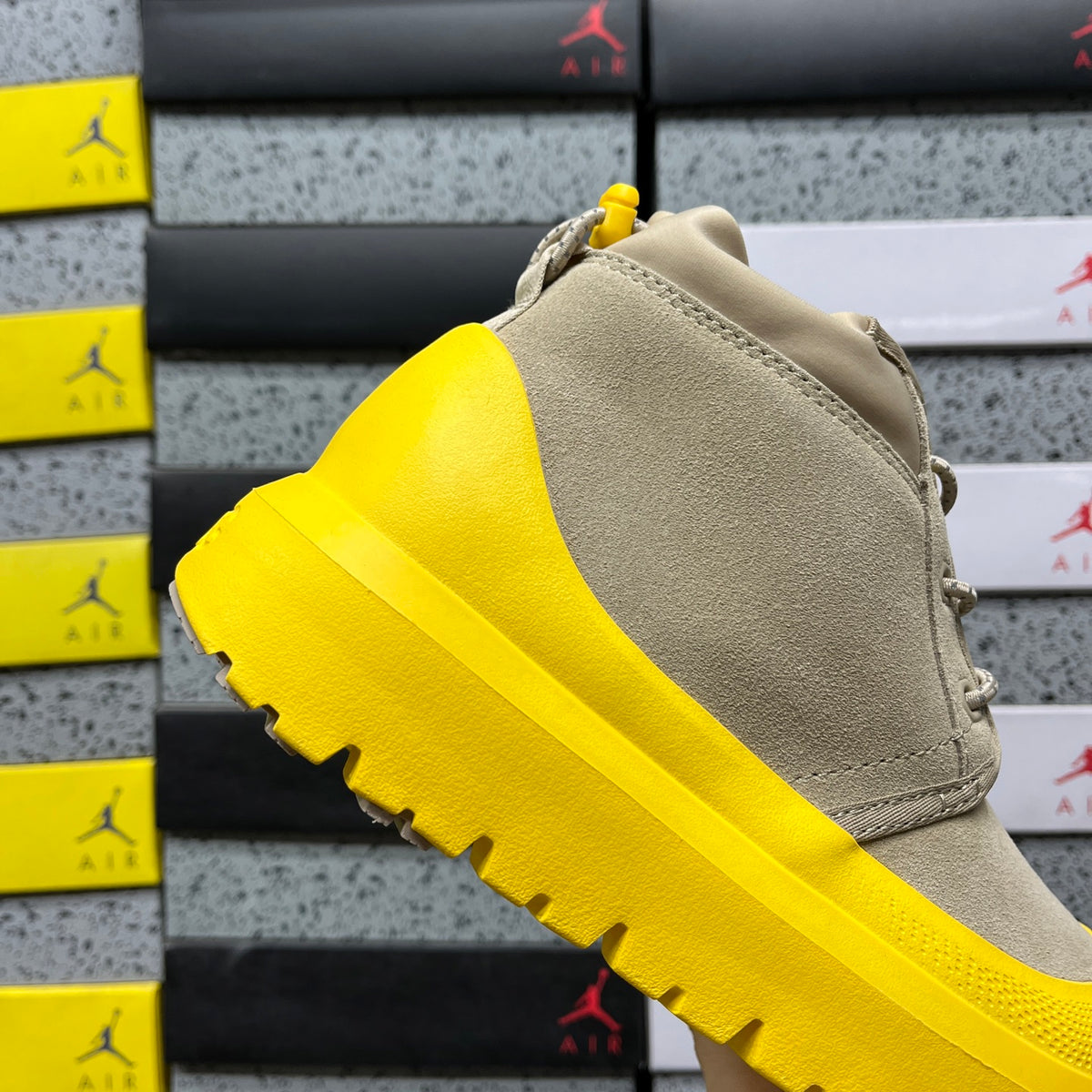 UGG Lace-Up Platform Ankle Boots in Sand & Yellow