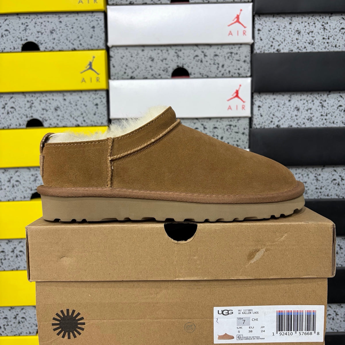 UGG Fleece-Lined Slip-On Shoes in Chestnut