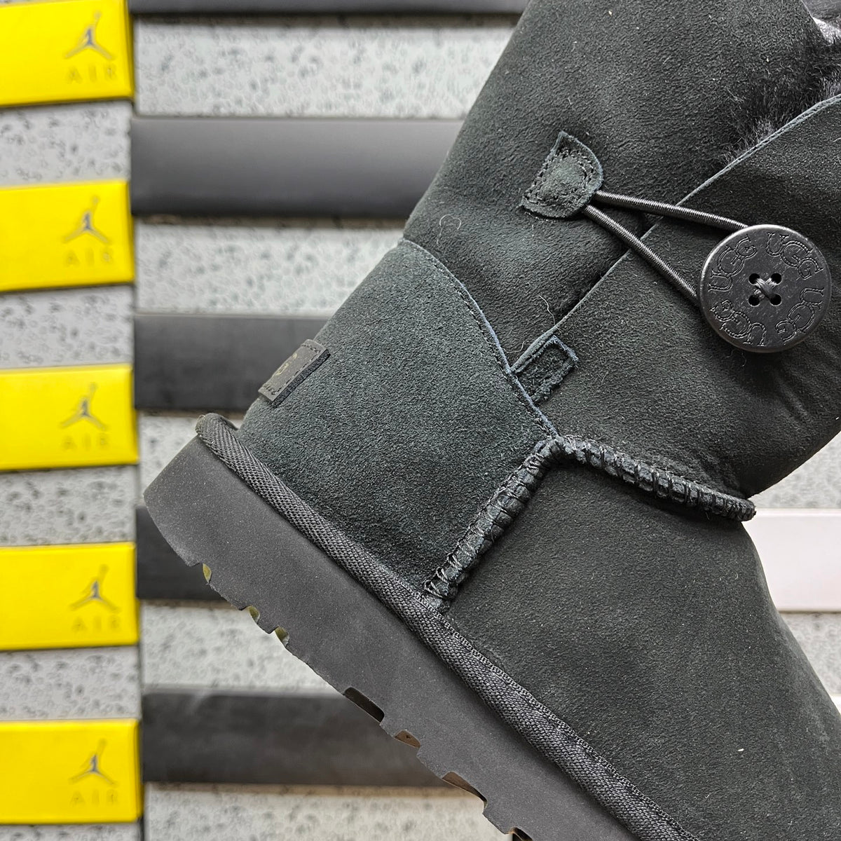 UGG Mid-Calf Button Boots in Black