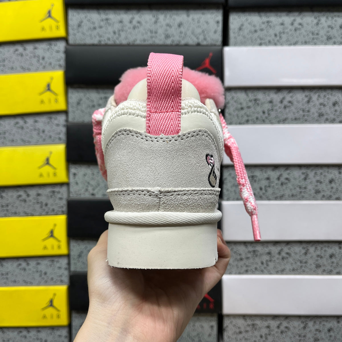 UGG Low-Top Platform Sneakers in White & Pink