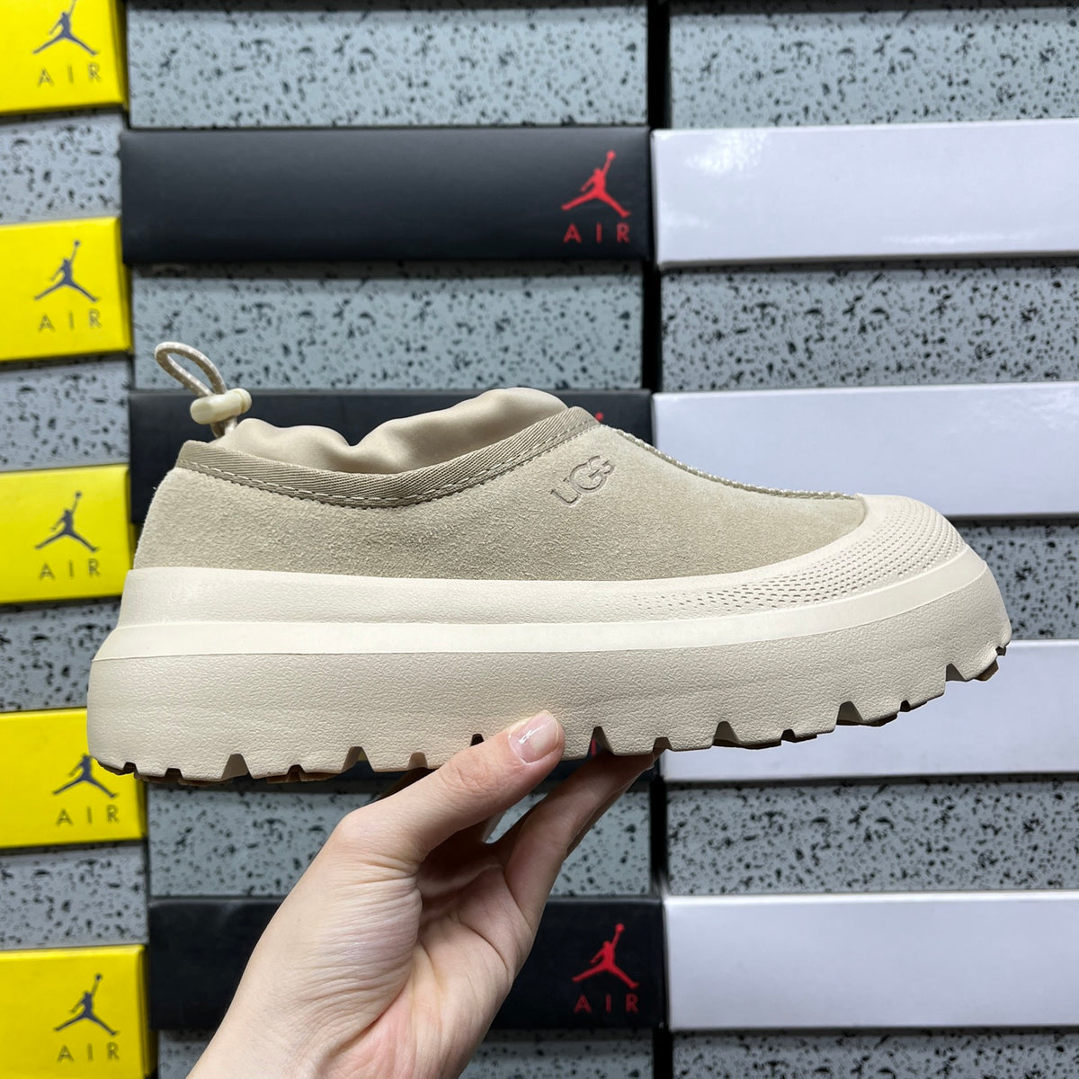UGG Platform Slip-On Shoes in Mustard Seed & Cream