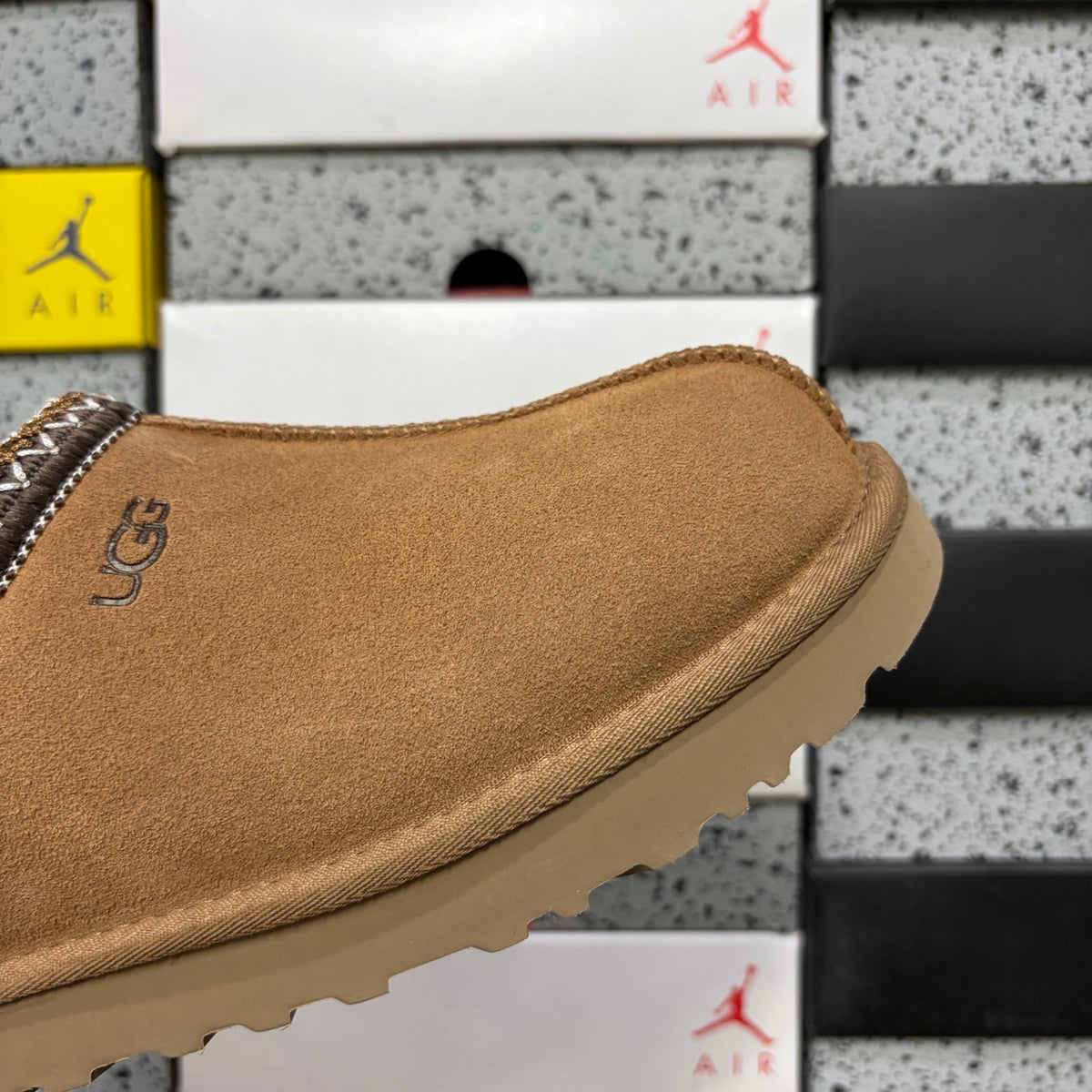 UGG Decorative-Trim Slip-On Shoes in Chestnut