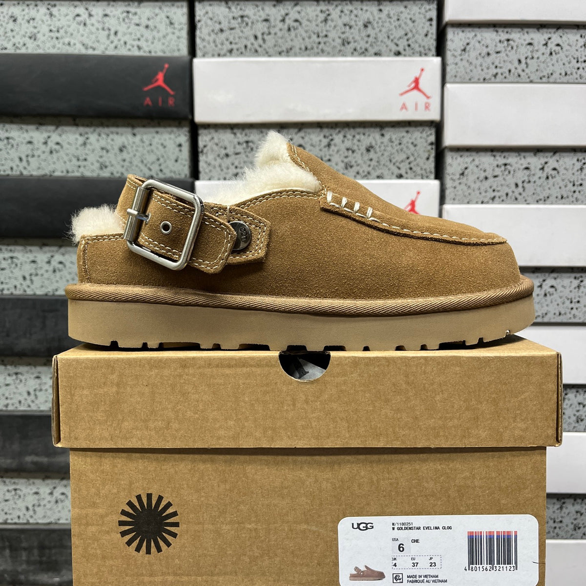 UGG Buckle-Strap Clogs in Chestnut